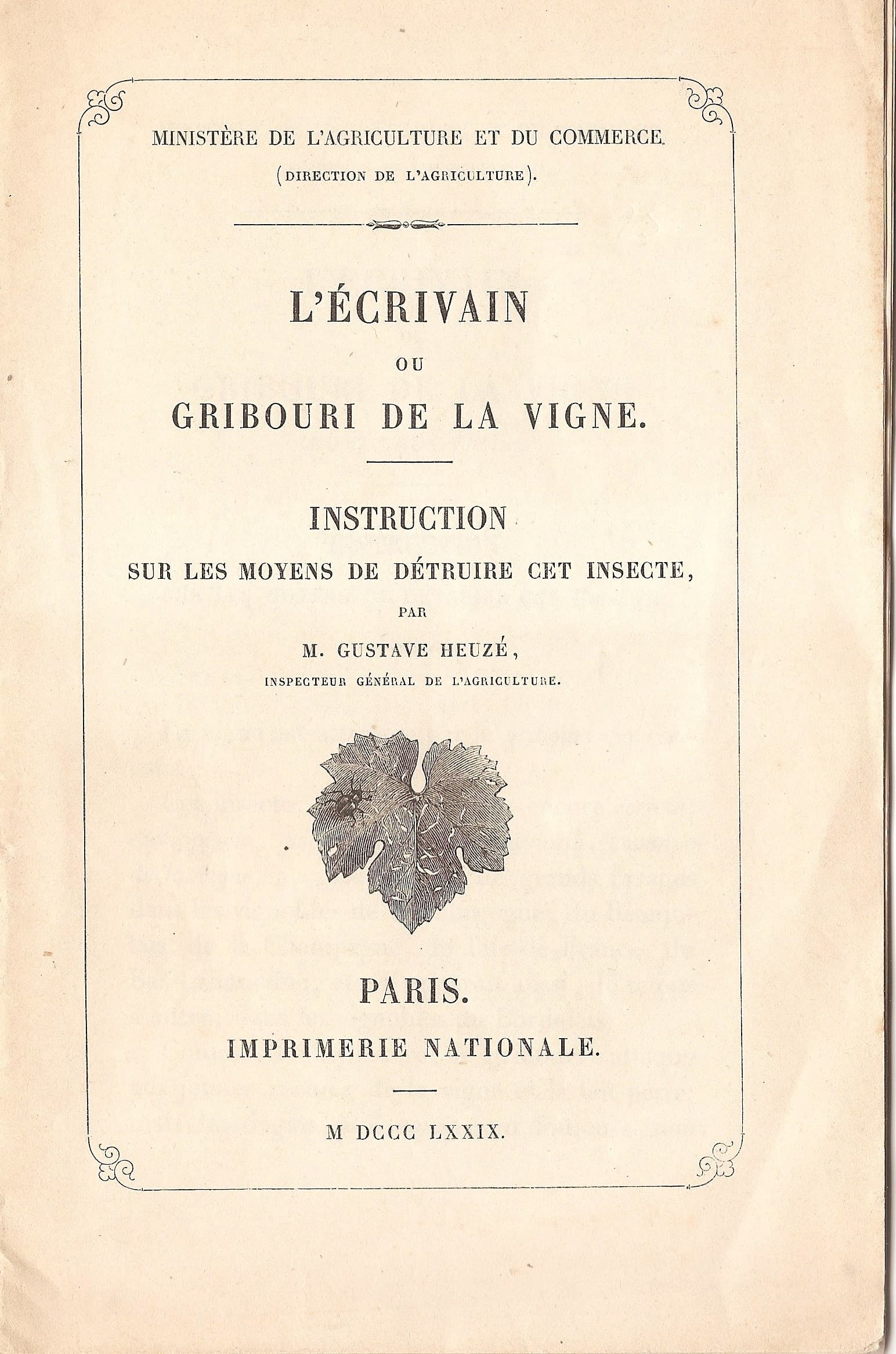 L'Écrivain ou Gribouri de la vigne, poème de bandit